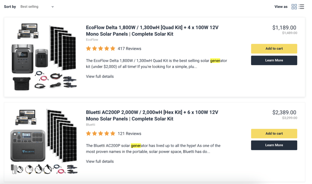 Amazon SolarKit Products