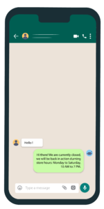 WhatsApp chatbot with greeting message