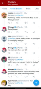 Wendy's Share Quirky replies to customers on Social Media