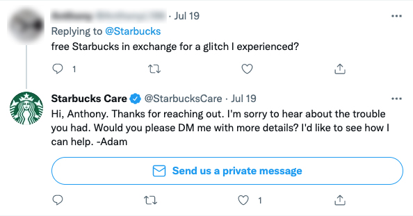 Starbucks Social Customer Support Example