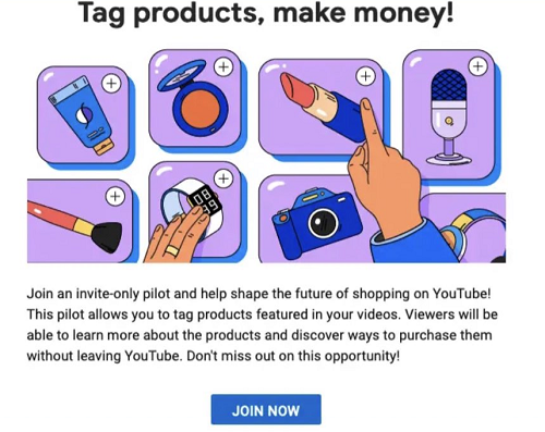 YouTube Product Tagging Feature