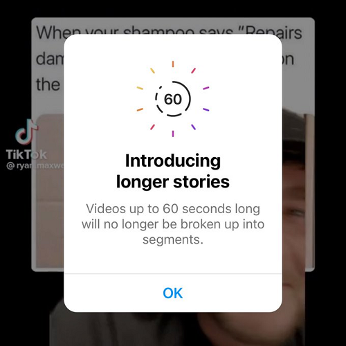 Instagram Allows 60 Seconds