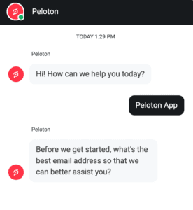 Peloton marketing chatbot